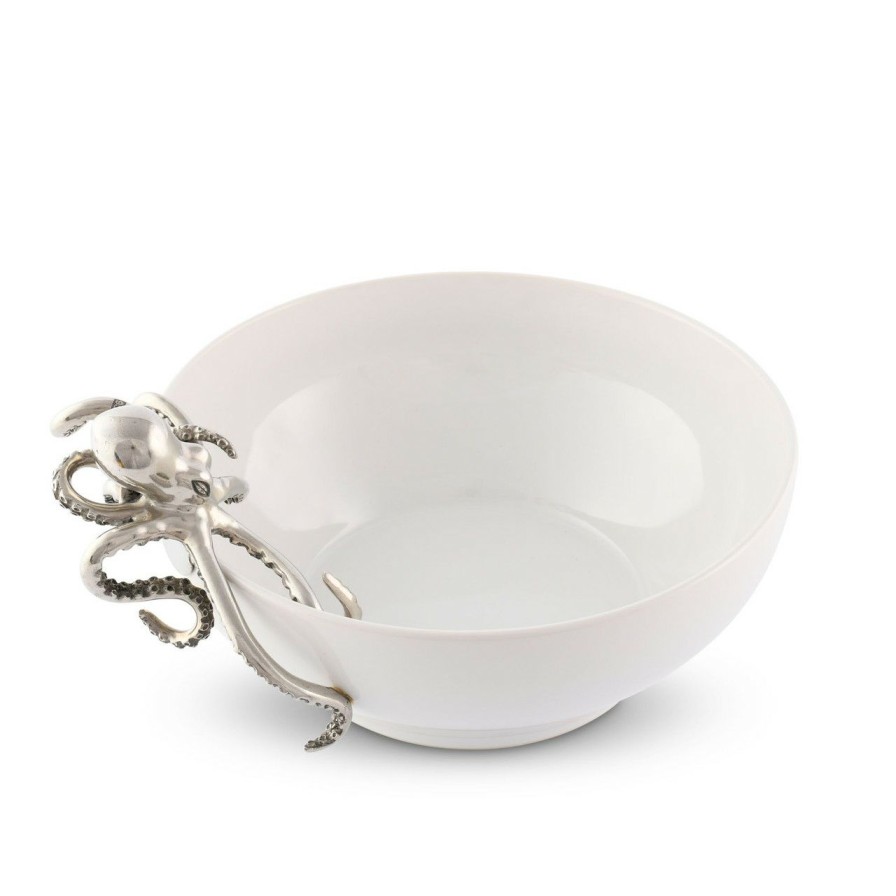 Tabletop * | Large Festive Octopus Stoneware Bowl Sales