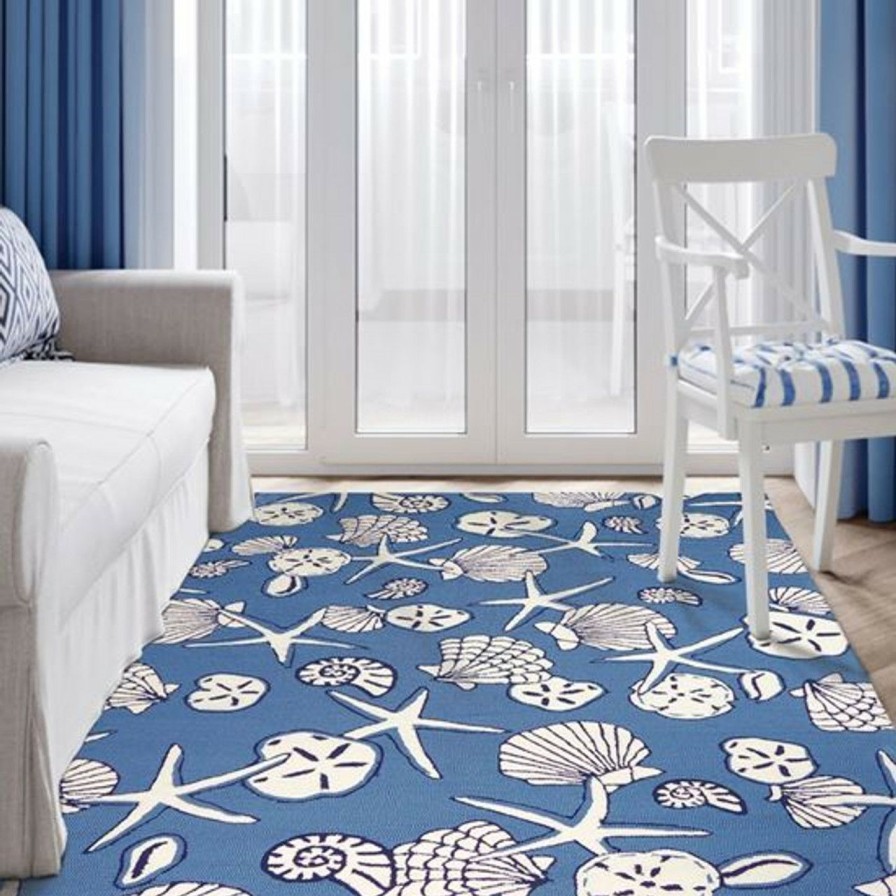 Rugs * | Serenity At Sea Hooked Area Rug Crazy Deals