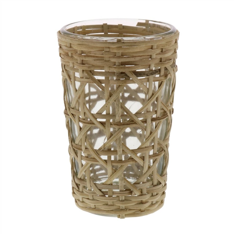 Decor * | Santa Monica Cane Woven Votives Set Of 6 Outlet