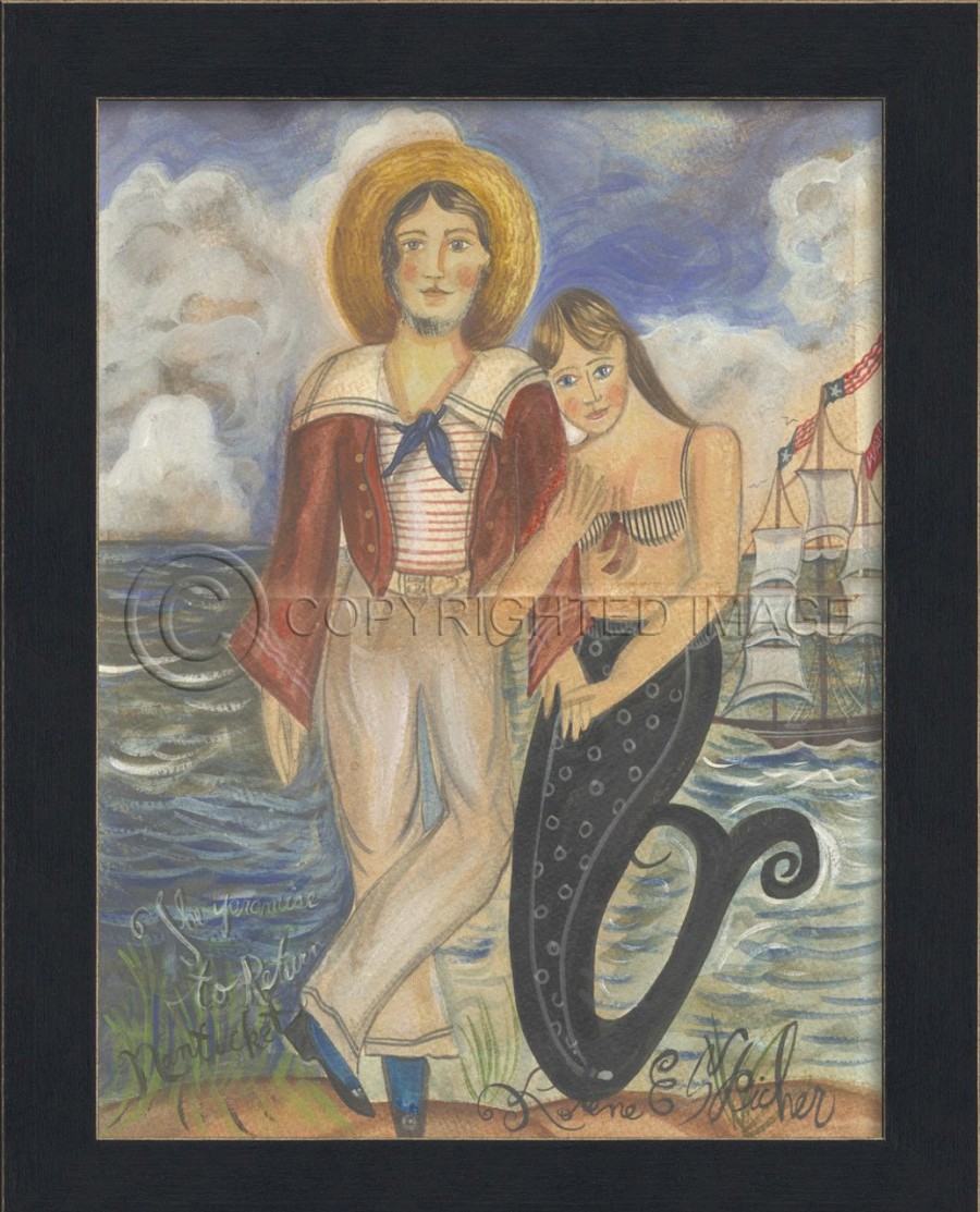 Mirrors & Art * | Promise To Return Sailor And Mermaid Art Limit Offer