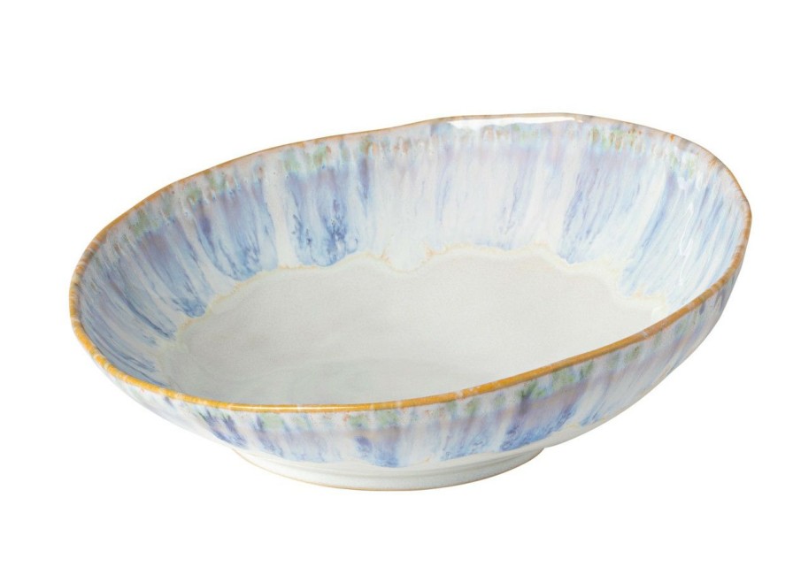 All Decor * | Brisa Ria Blue Round Serving Bowl Reliable Quality