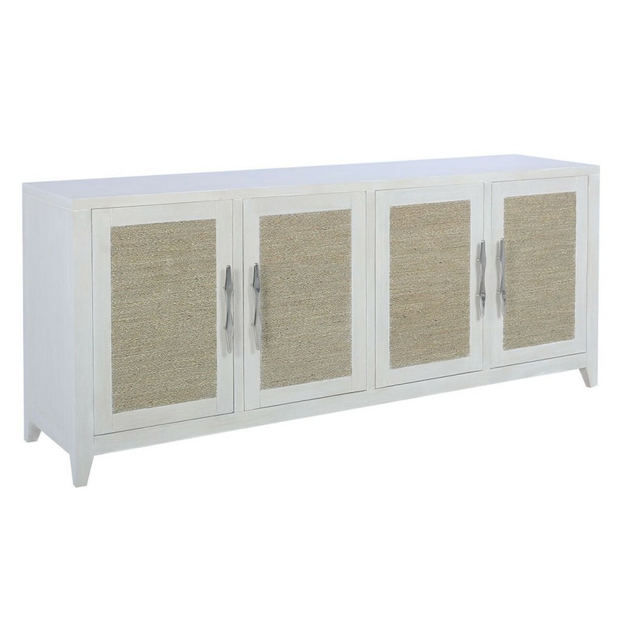 All Decor * | La Jolla Cream-White Credenza With Seagrass Good Quality