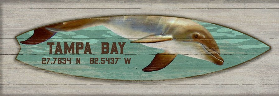 Mirrors & Art * | Dolphin Surfboard Custom Latitude Art Crazy Deals