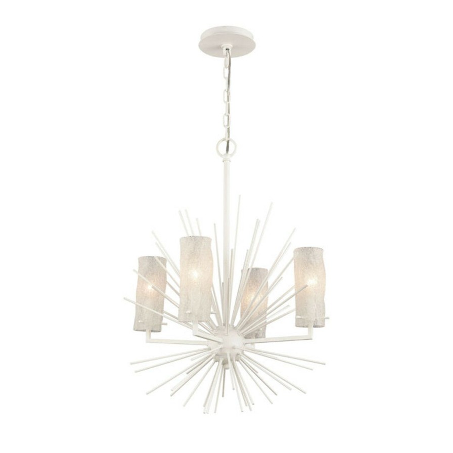 Lighting * | White Sea Urchin 4-Light Chandelier Classical