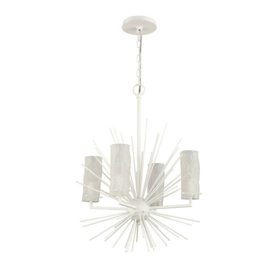 Lighting * | White Sea Urchin 4-Light Chandelier Classical