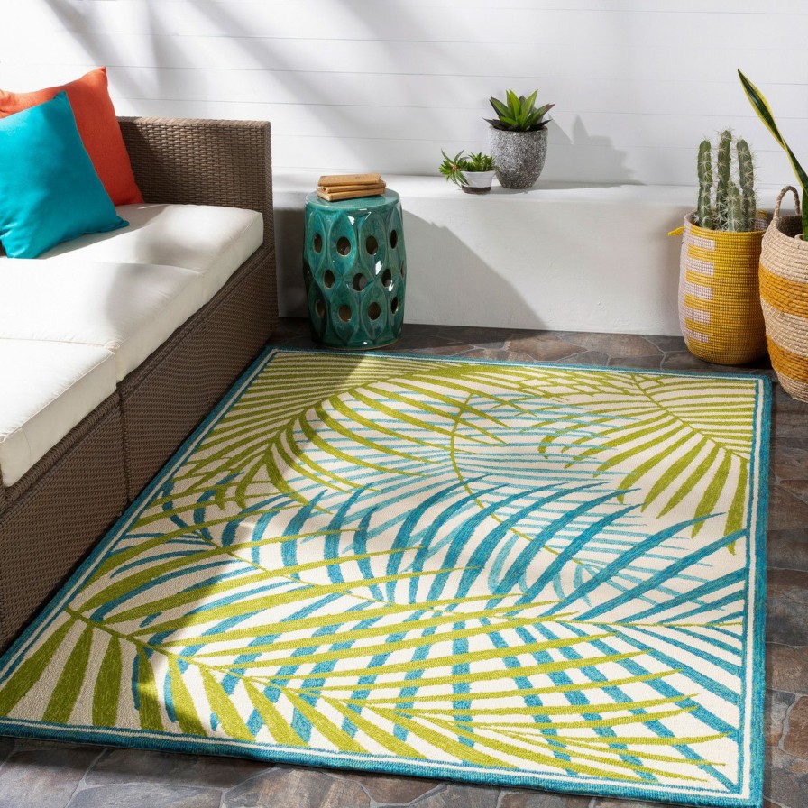 Rugs * | Tropic Green Palms Hand-Hooked Area Rug Best Quality