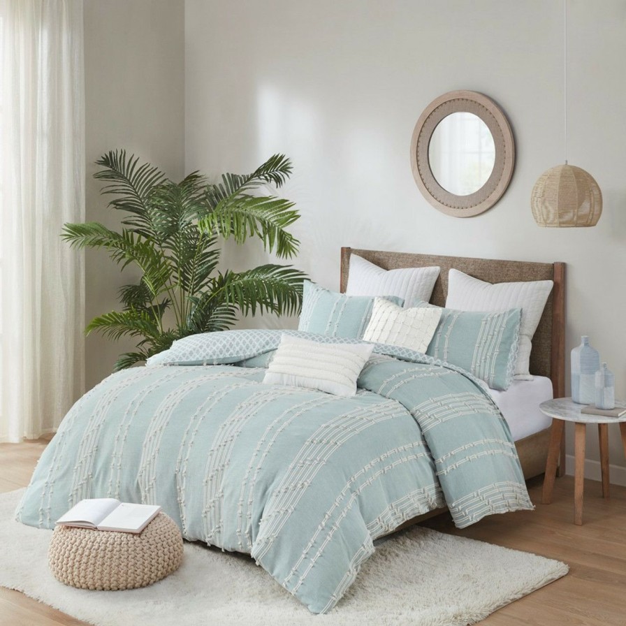 Bed & Bath * | Kai Embellished Aqua Queen Comforter Set Fire Sale