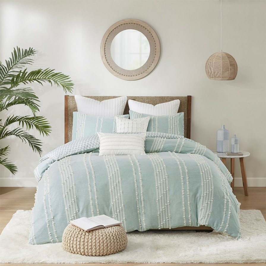 Bed & Bath * | Kai Embellished Aqua Queen Comforter Set Fire Sale