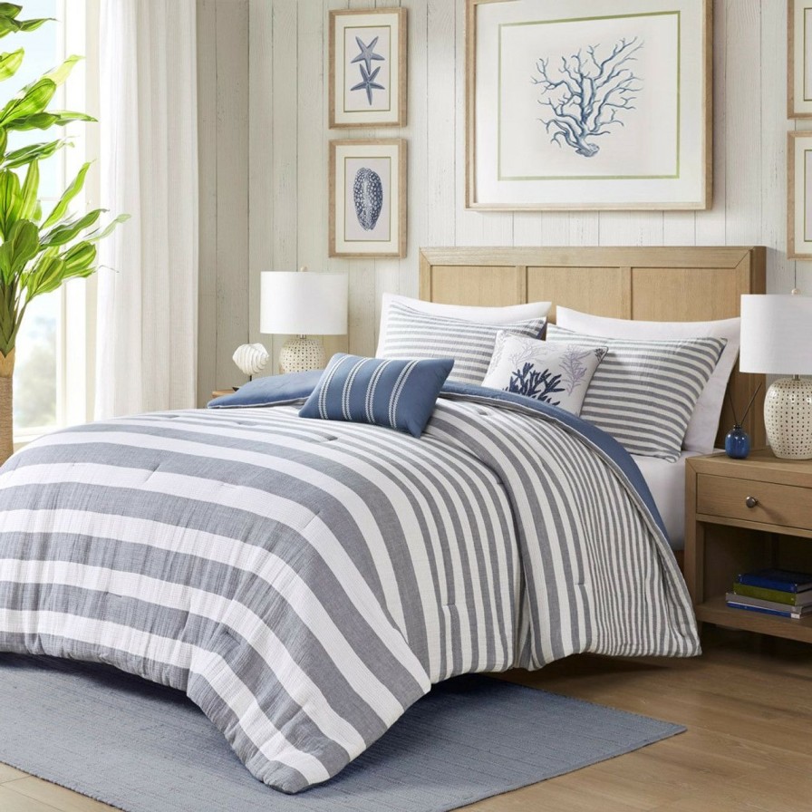 Bed & Bath * | Seaward Stripes King 5-Piece Comforter Set Official