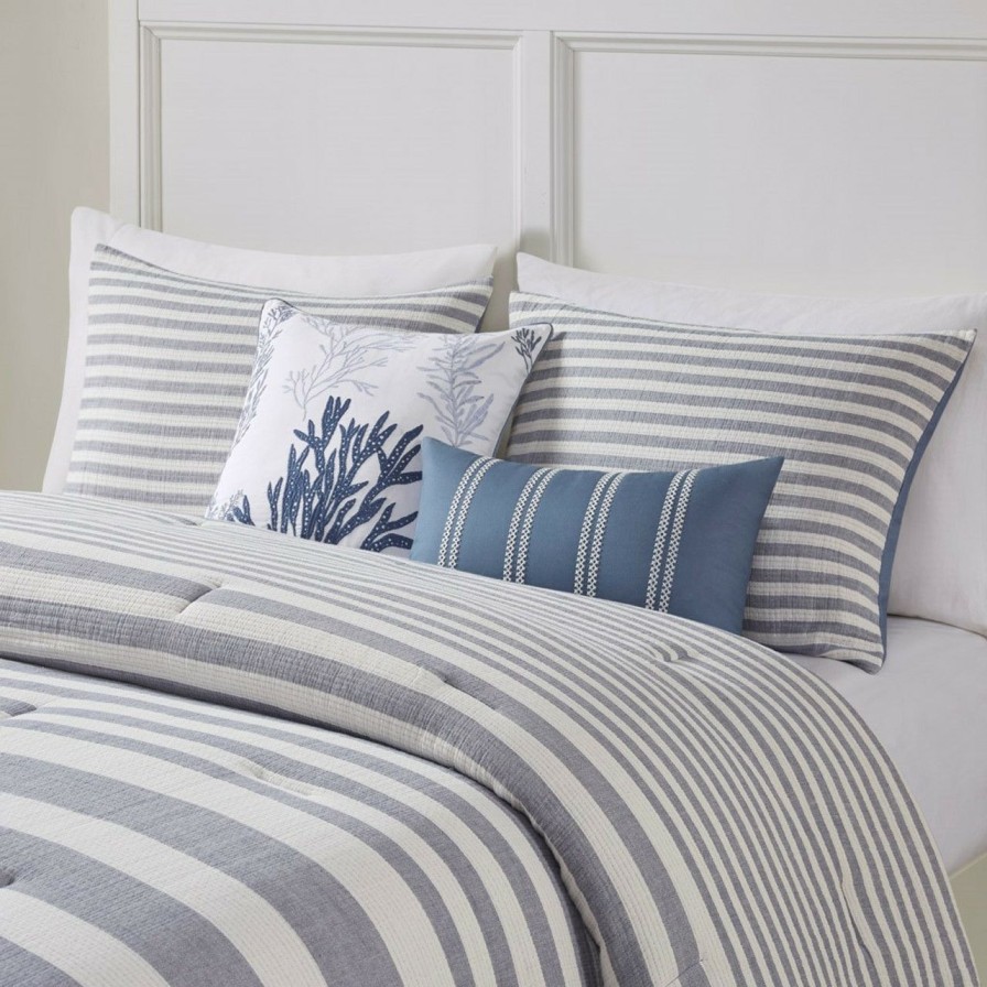 Bed & Bath * | Seaward Stripes King 5-Piece Comforter Set Official