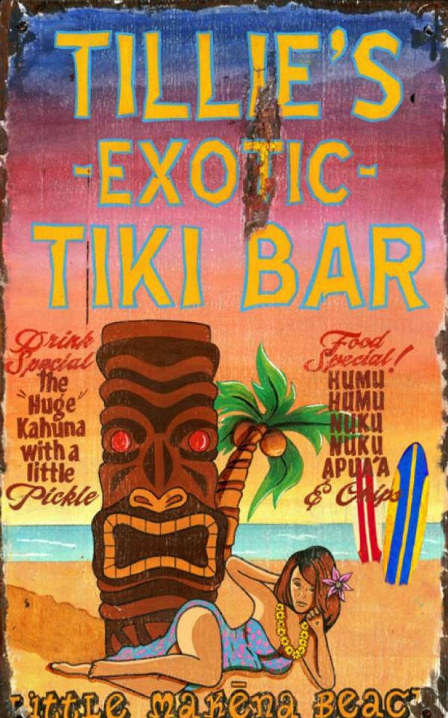 All Decor * | Tiki Bar Custom Art Sign Good Quality