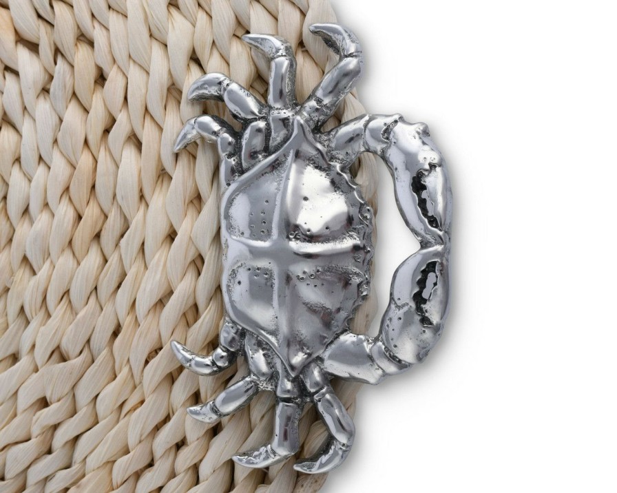 All Decor * | Pewter Crab Twisted Seagrass Placemats Set Of 4 Official