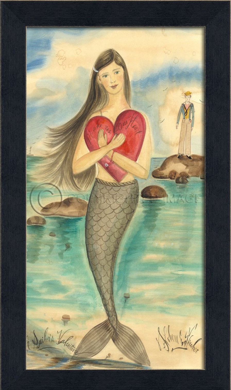 Mirrors & Art * | A Sailor'S Valentine Mermaid Wholesale