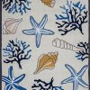 Rugs * | Ivory Seashore And Shells Hand-Hooked Area Rug Best Quality