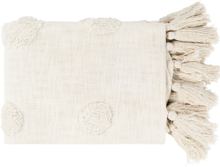 Bed & Bath * | Dove Ivory Tufted Beach Throw Limit Offer