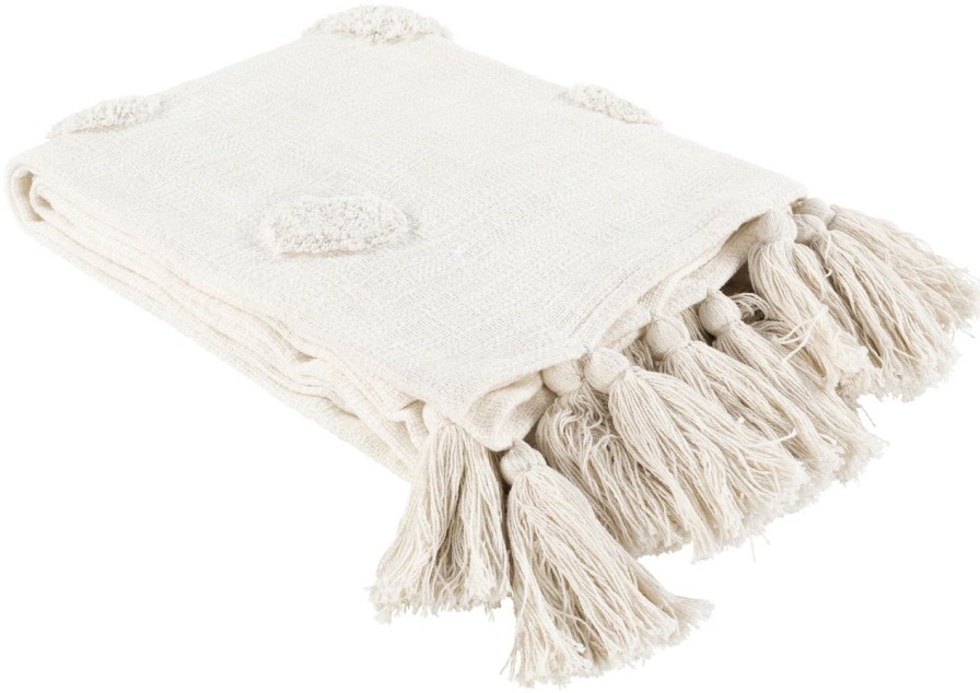 Bed & Bath * | Dove Ivory Tufted Beach Throw Limit Offer