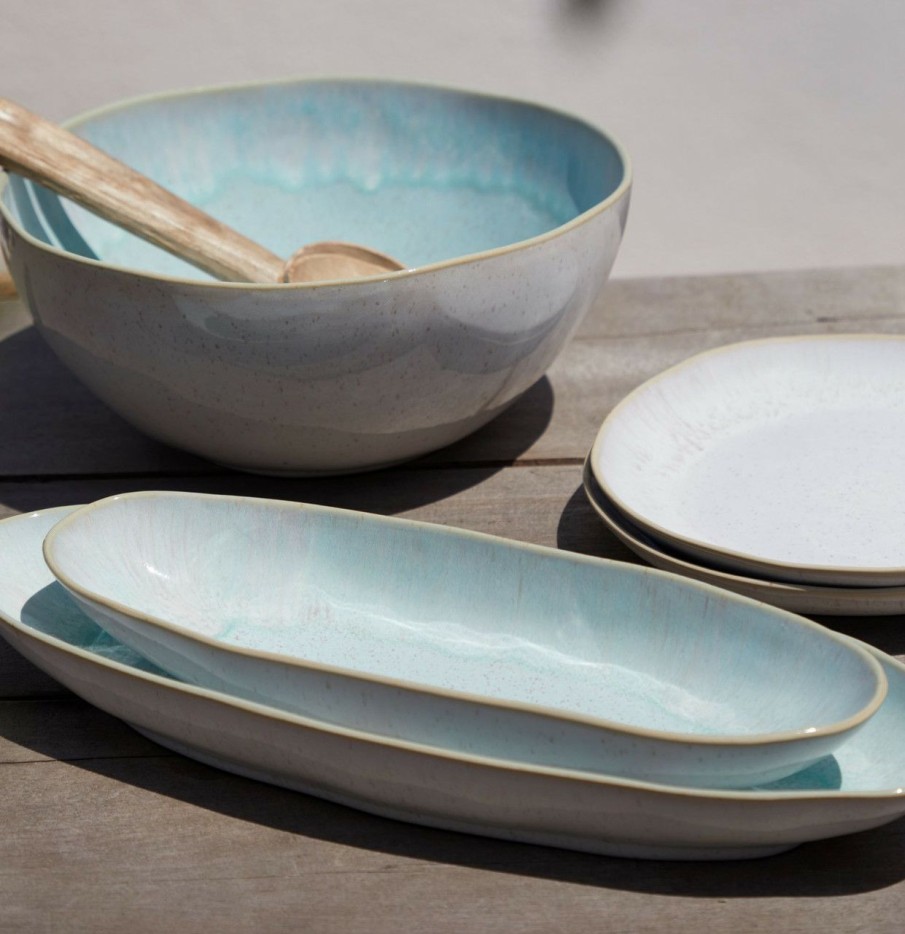 Tabletop * | Eivissa Sea Aqua Small Oval Platter Wholesale