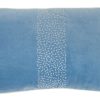 All Decor * | Hand Stitched Velvet Blue Oblong Pillow Best Sale