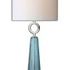 All Decor * | Navier Aqua Blue Glass Table Lamp Official