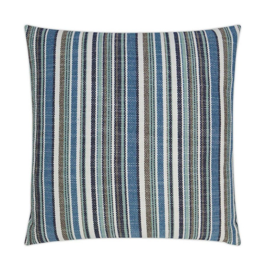 All Decor * | Fancy Navy Stripe Indoor-Outdoor Lux Pillow Classical