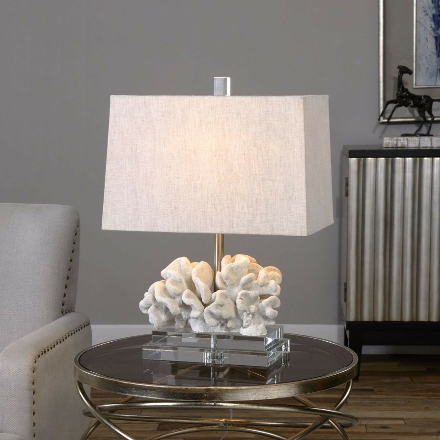 Lighting * | Ivory Sea Life Sculpture Table Lamp Limit Offer