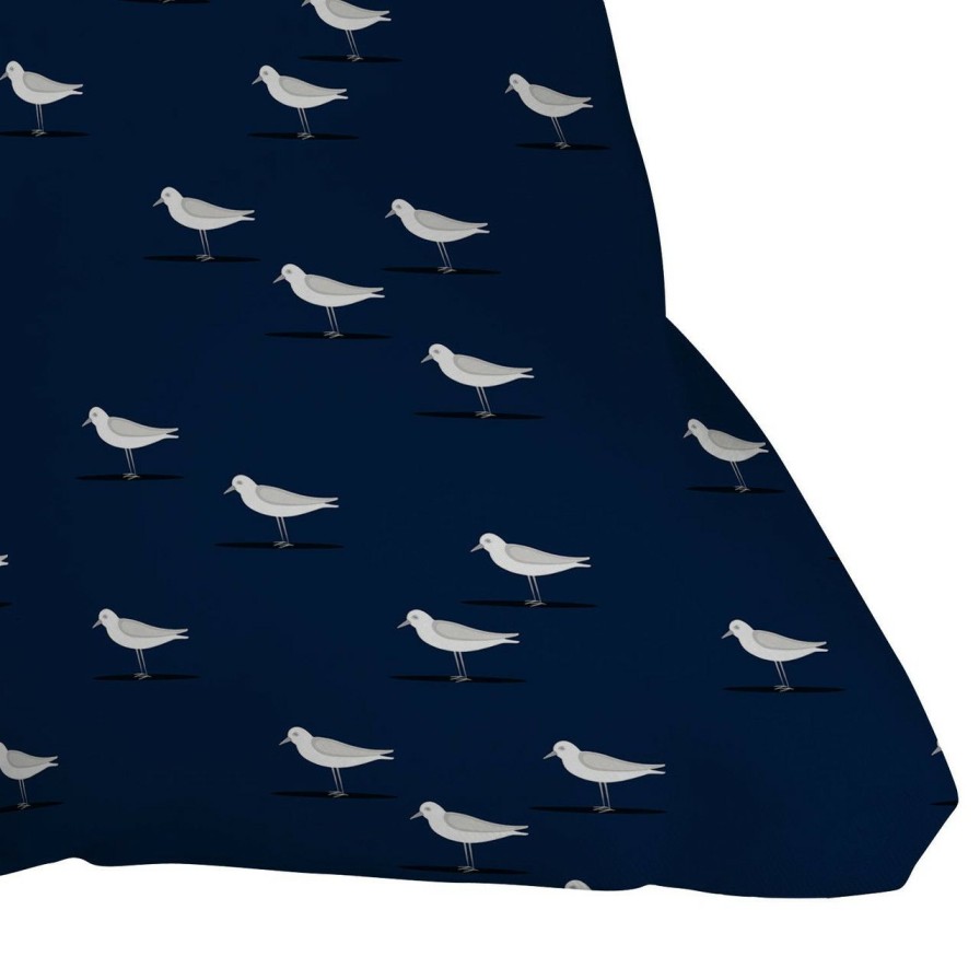 All Decor * | Sand Pipers On Navy Outdoor Throw Pillow Best Price