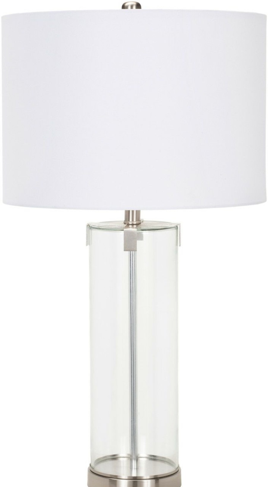 Lighting * | Watauga Beach Clear Glass Lamp Silver Outlet Sale