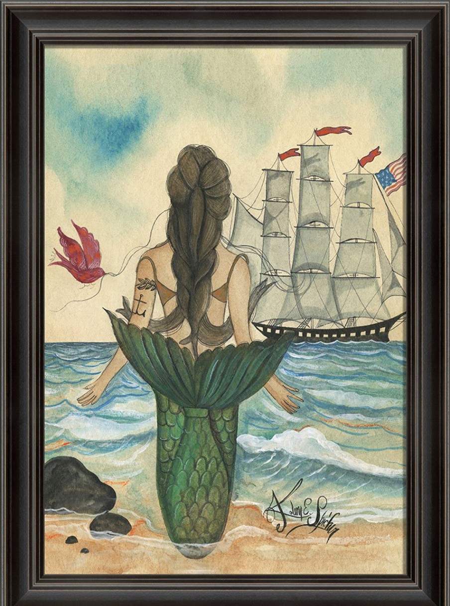 Mirrors & Art * | Mermaid With A Tattoo Framed Art Sales