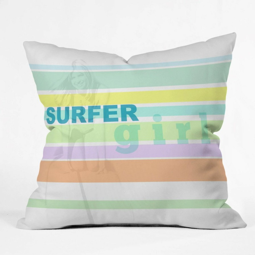 All Decor * | Surfer Girl Stripes Indoor-Outdoor Throw Pillow Official