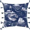 All Decor * | Navy Castaway Nautical Tasseled 22 X 22 Pillow Best Price