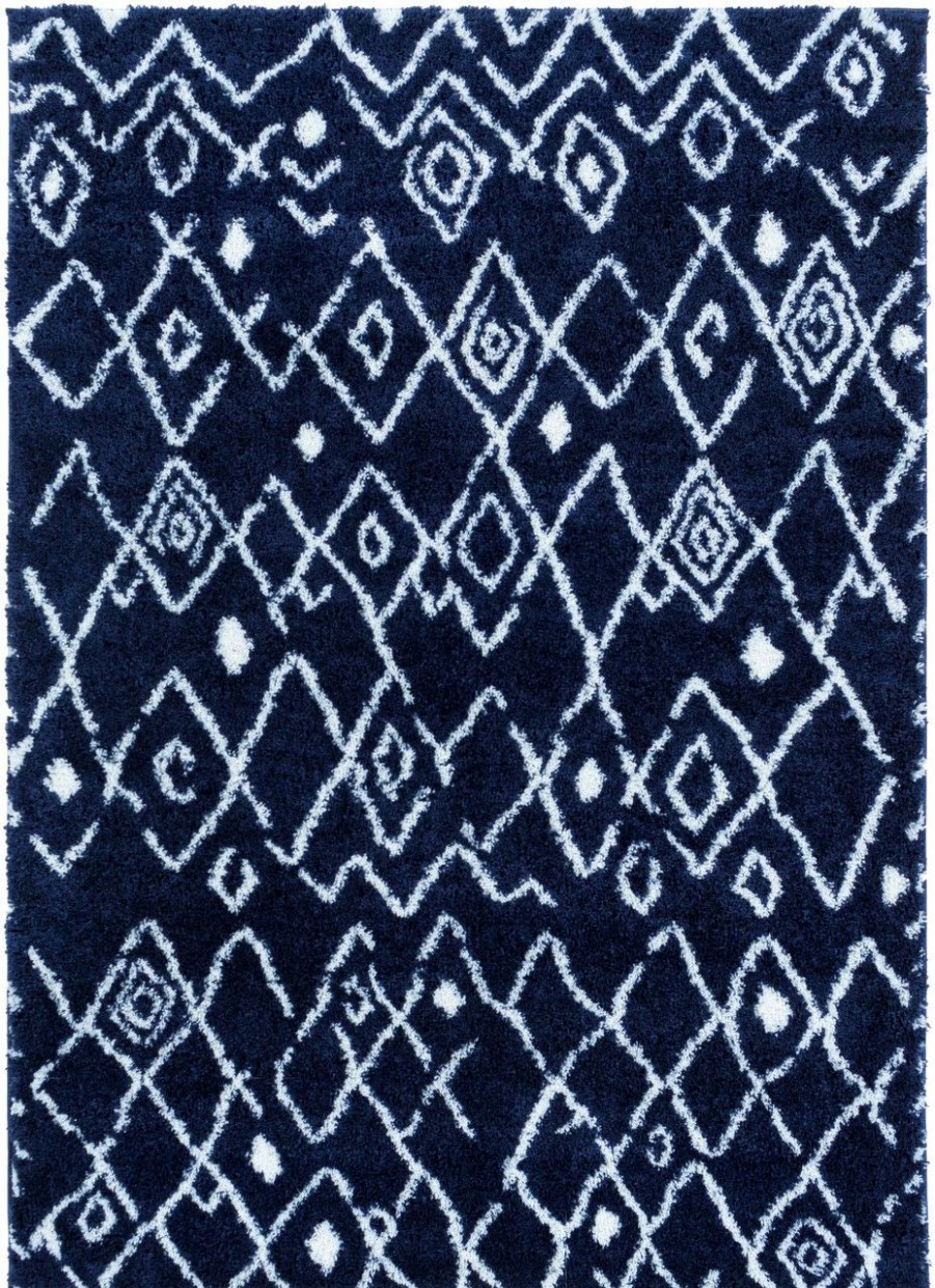 Rugs * | Illahee Navy Boho Shag Rug Official