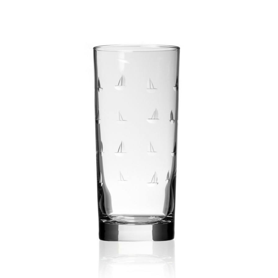 All Decor * | Sailing Etched Cooler Glasses Set Of 4 Classical