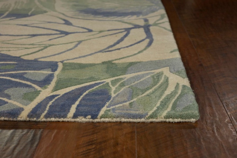 Rugs * | Blue-Green Palm Forest Wool Area Rug Limit Offer