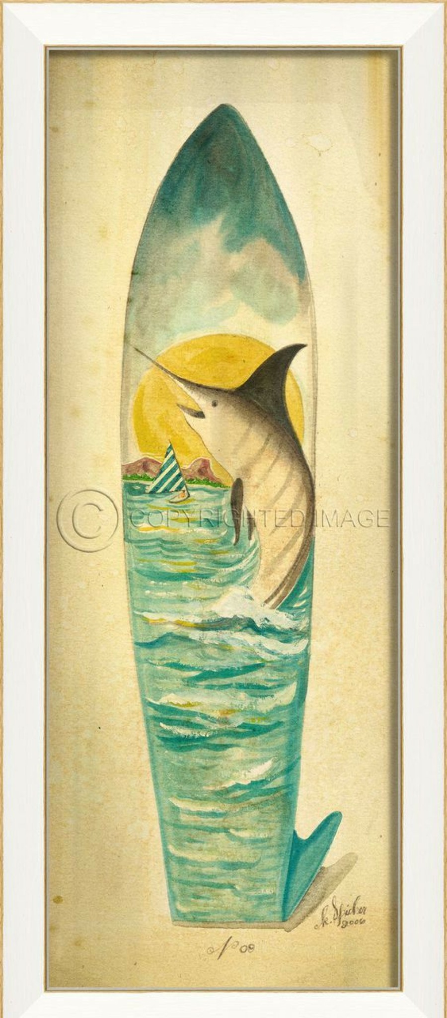 Mirrors & Art * | Large Marlin Image Surfboard Art Cheap Online