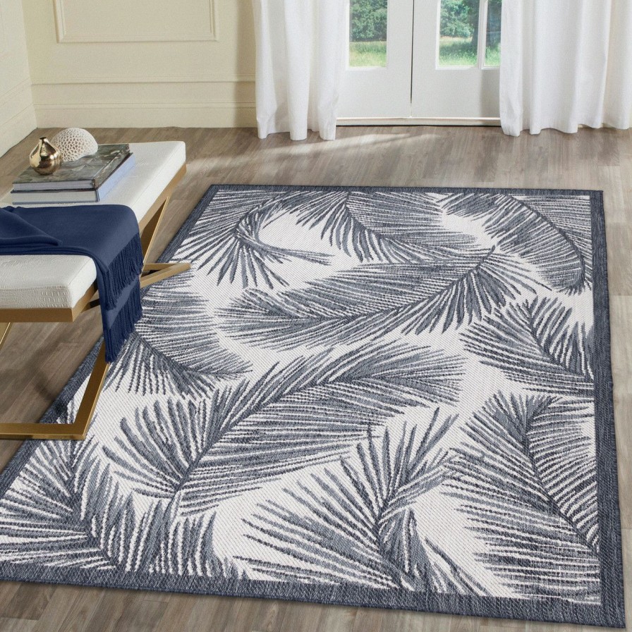 Rugs * | Ventura Navy Palms Area Rug Cheap Online