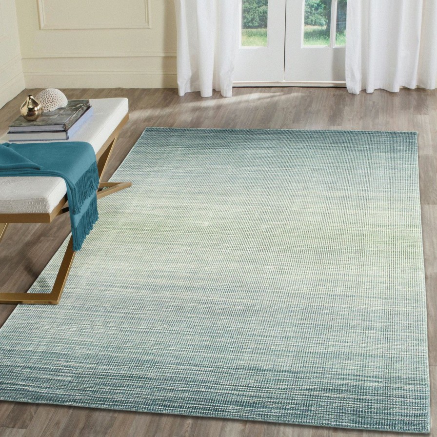 Rugs * | Aruba Ombre Aqua Wool Rug Reliable Quality