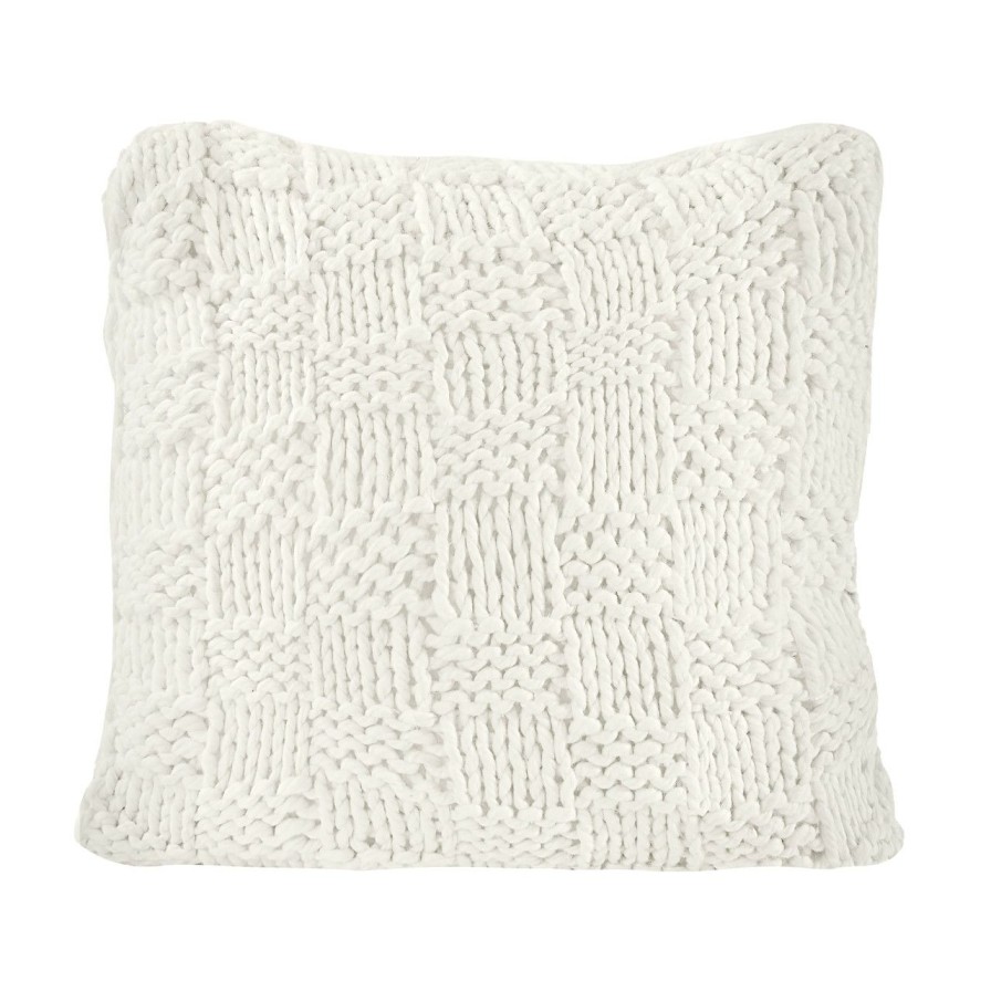 Bed & Bath * | Soft Cream Chess Knit Euro Sham Limit Offer