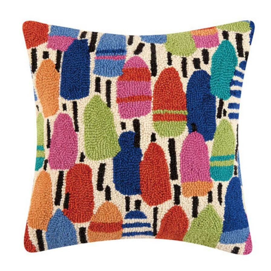 All Decor * | Bright Buoys Wool Hooked Pillow Outlet