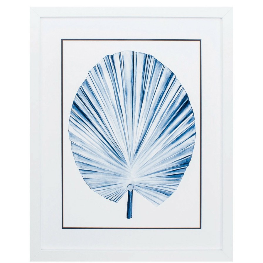 Mirrors & Art * | Deep Blue Indigo Tropical Leaf Iv Image Official