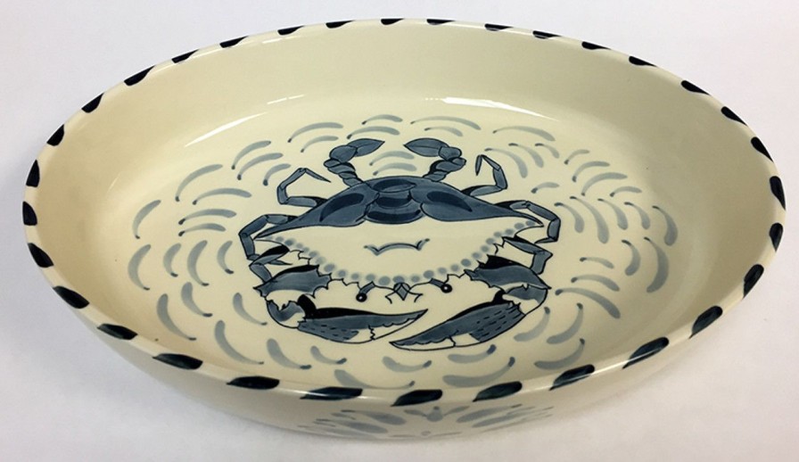 Tabletop * | Blue Crab Bay Medium Oval Casserole Dish Sales