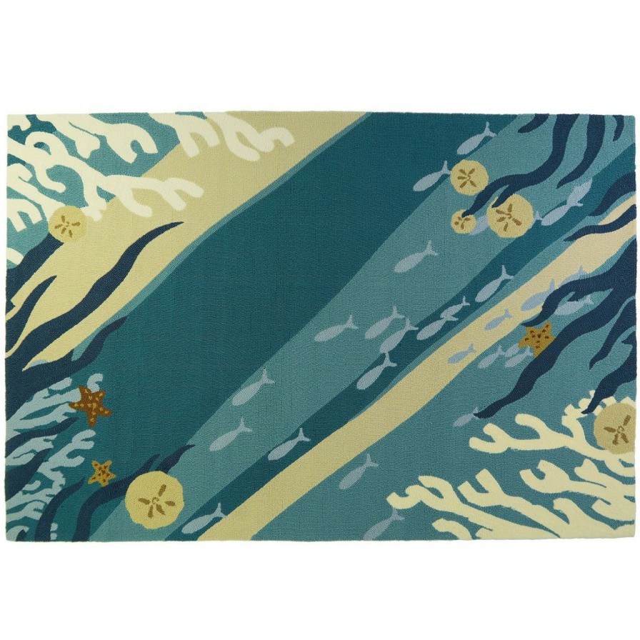 Rugs * | Sea Life And Coral Hooked Rug Crazy Deals