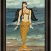 All Decor * | Golden Mermaid Angel Art With Black Frame Sales