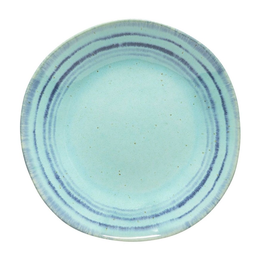 Tabletop * | Nantucket Aqua And Blue Striped Salad Plate Outlet Sale