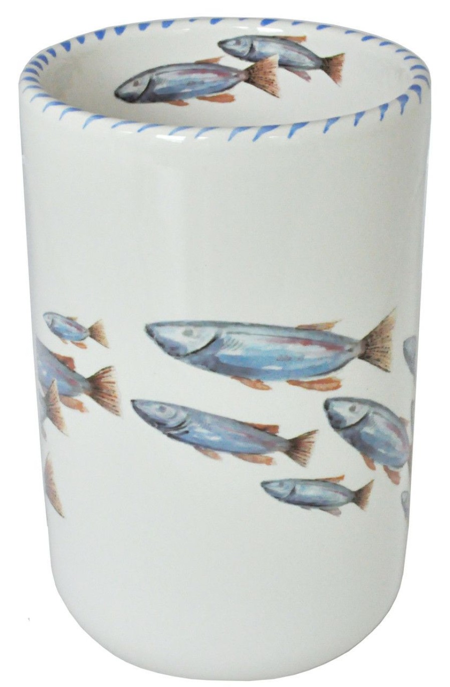 All Decor * | Blue School Of Fish Wine Bottle Holder Fire Sale