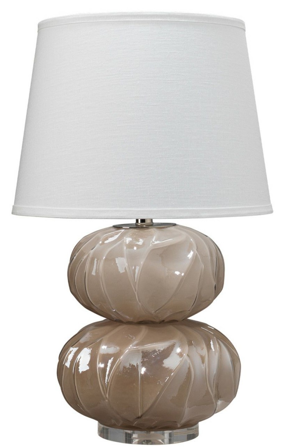 Lighting * | Priscilla Waves Of Glass Taupe Lamp Best Quality