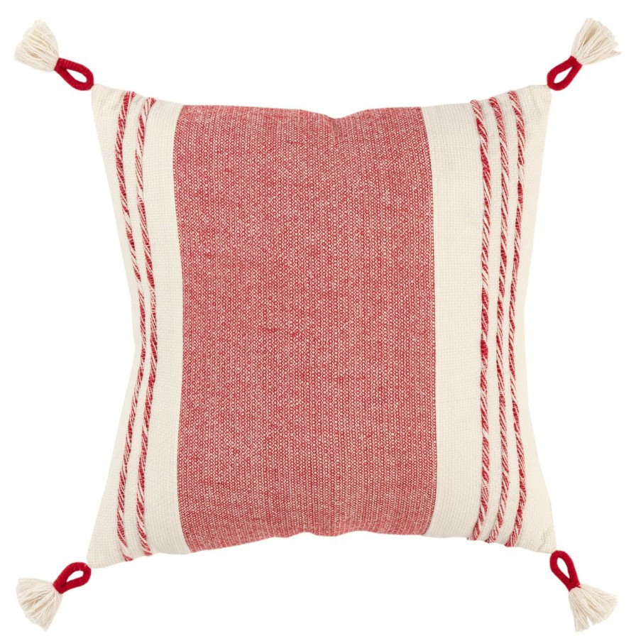 All Decor * | Camano Isle Red And White Pillow Crazy Deals