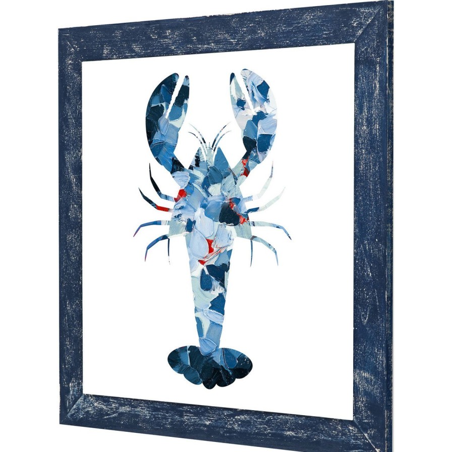 Mirrors & Art * | Nautical Lobster With Navy Distressed Frame Best Sale