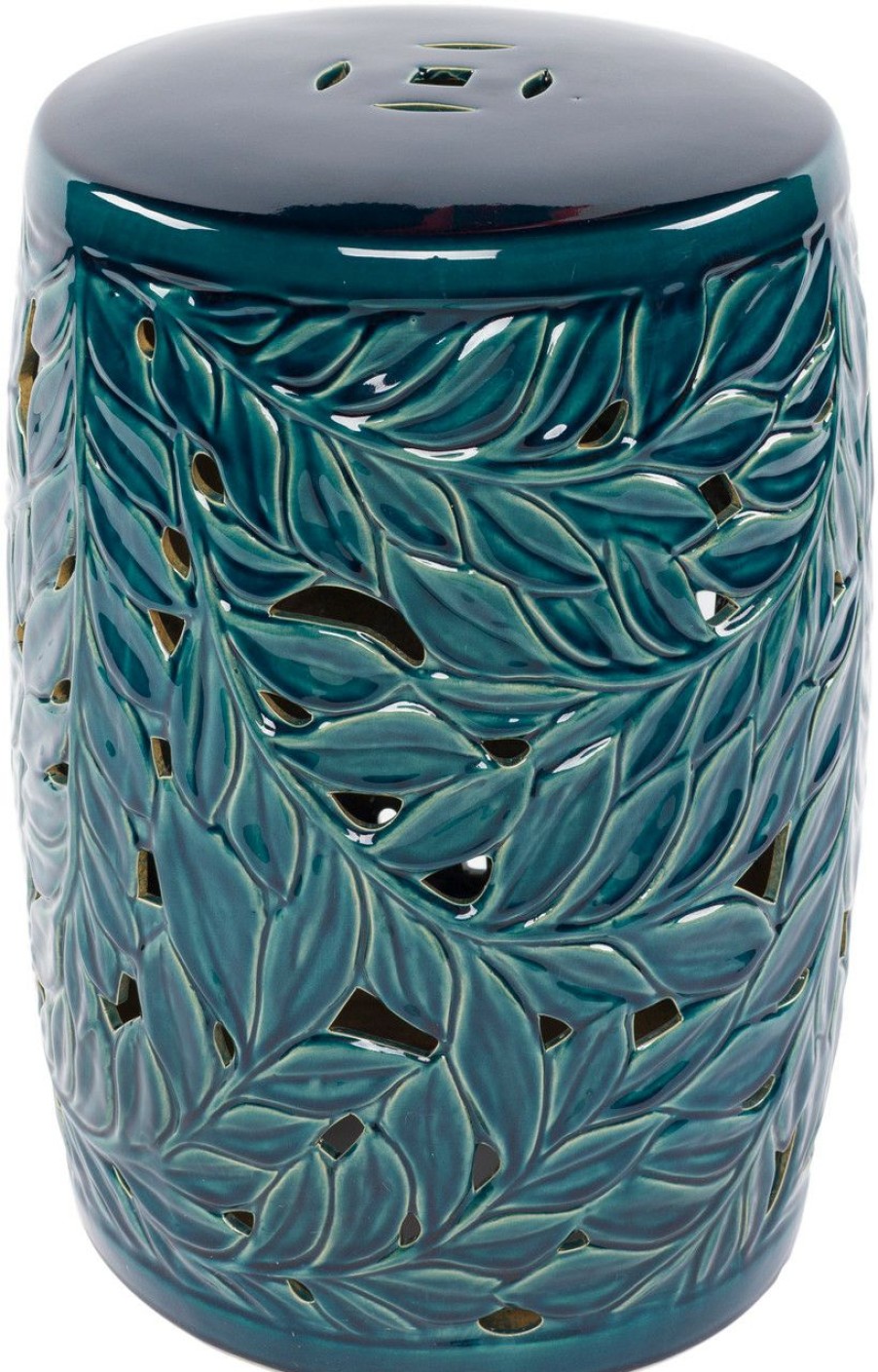 Outdoor * | Teal Acanthus Garden Stool Official