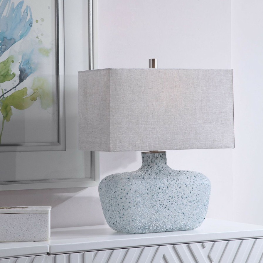 All Decor * | Ocean Textured Glass Table Lamp Best Price