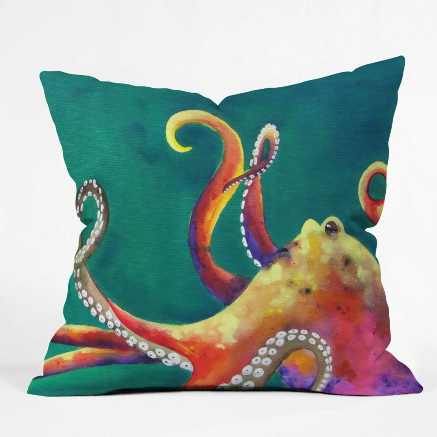 All Decor * | Mardi Gras Octopus Indoor-Outdoor Pillow Outlet